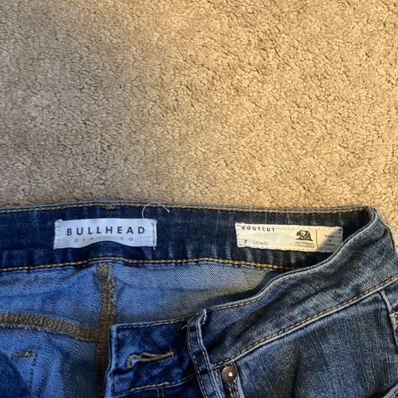 TWO PAIR Bullhead dark wash size 7 Long boot cut jeans - Picture 2 of 3